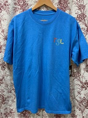 Random Golf Club Stay Random Tee Blue Graphic Shirt L NWT